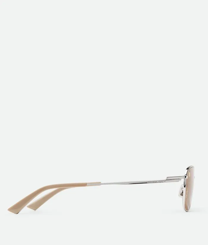 Women Bottega Veneta Sunglasses Split Rectangular Sunglasses Silverbrown