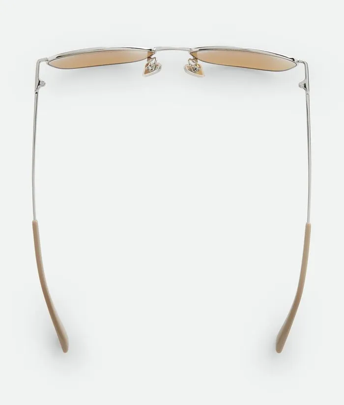 Women Bottega Veneta Sunglasses Split Rectangular Sunglasses Silverbrown