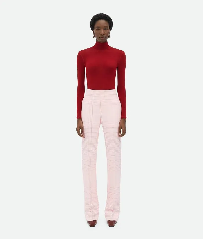 Women Bottega Veneta Trousers And Shorts Notebook Viscose Flared Trousers Pinkblue Women Bottega Veneta Trousers And Shorts Notebook Viscose Flared Trousers Pinkblue