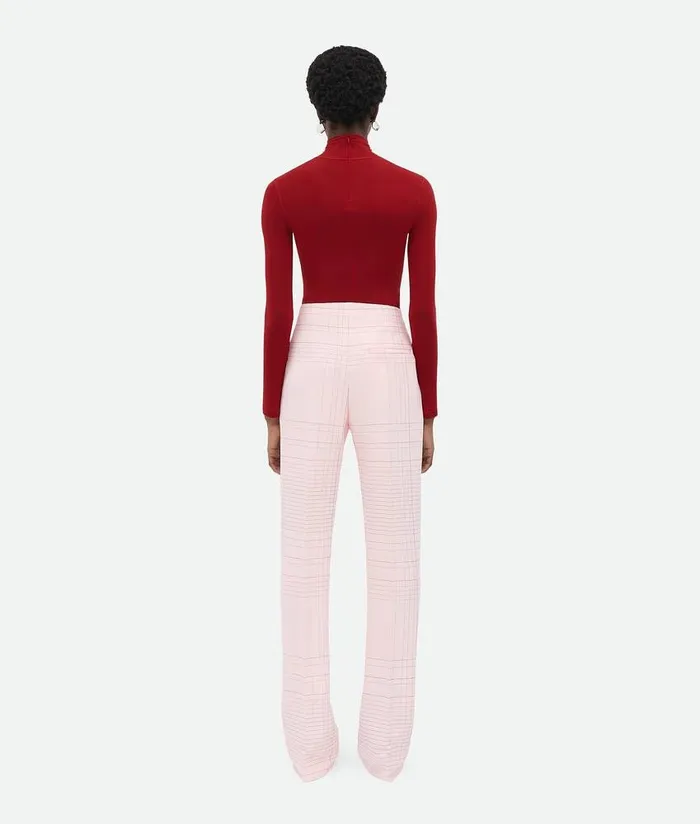 Women Bottega Veneta Trousers And Shorts Notebook Viscose Flared Trousers Pinkblue