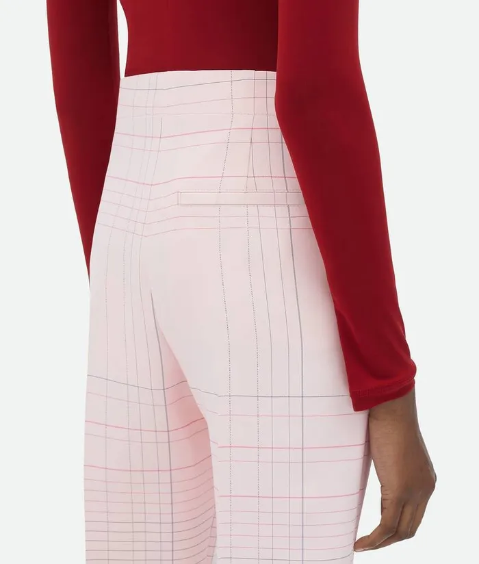 Women Bottega Veneta Trousers And Shorts Notebook Viscose Flared Trousers Pinkblue