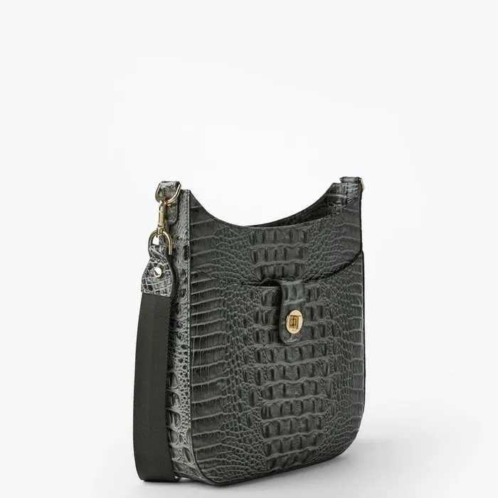 Women Brahmin Crossbodies Leia Charcoal Zinnia Women Brahmin Crossbodies Leia Charcoal Zinnia