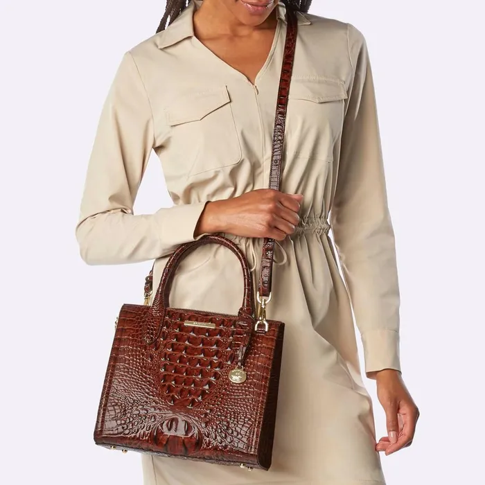 Women Brahmin Satchels Small Caroline Rose Gold Melbourne Women Brahmin Satchels Small Caroline Rose Gold Melbourne