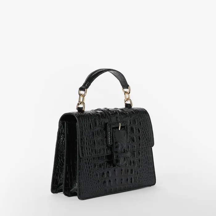 Women Brahmin Satchels Small Hallie Black Women Brahmin Satchels Small Hallie Black
