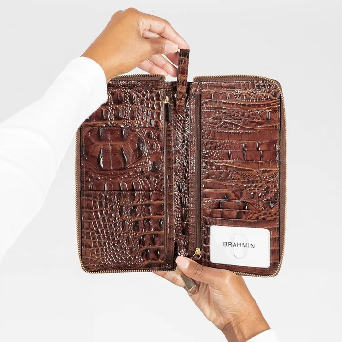 Women Brahmin Wallets and Wristlets Skyler Pecan Melbourne Women Brahmin Wallets and Wristlets Skyler Pecan Melbourne