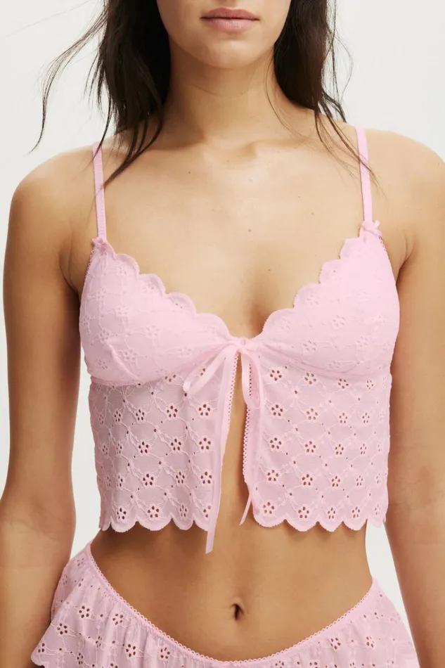 Women Bras Cotton On Broderie Longline Lace Tie Up Bralette French Fairytale Women Bras Cotton On Broderie Longline Lace Tie Up Bralette French Fairytale