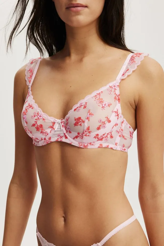 Women Bras Cotton On Layla Lace Demi Lightly Lined Bra French Fairytale