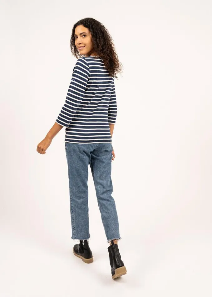 Women Breton Striped Shirts Saint James GALATHEE II Navy Ecru