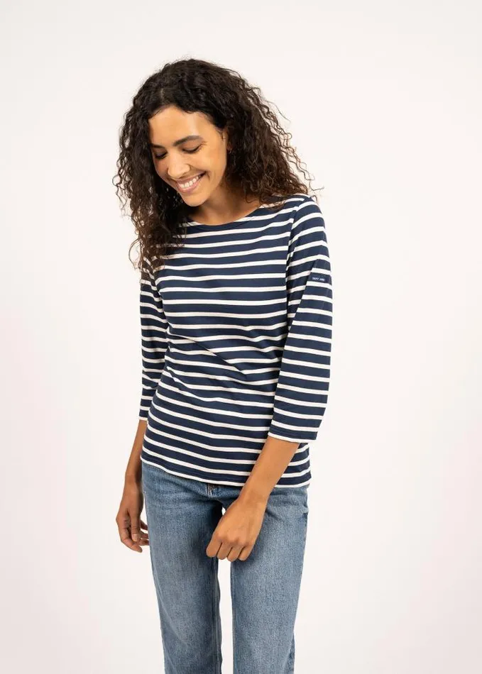 Women Breton Striped Shirts Saint James GALATHEE II Navy Ecru