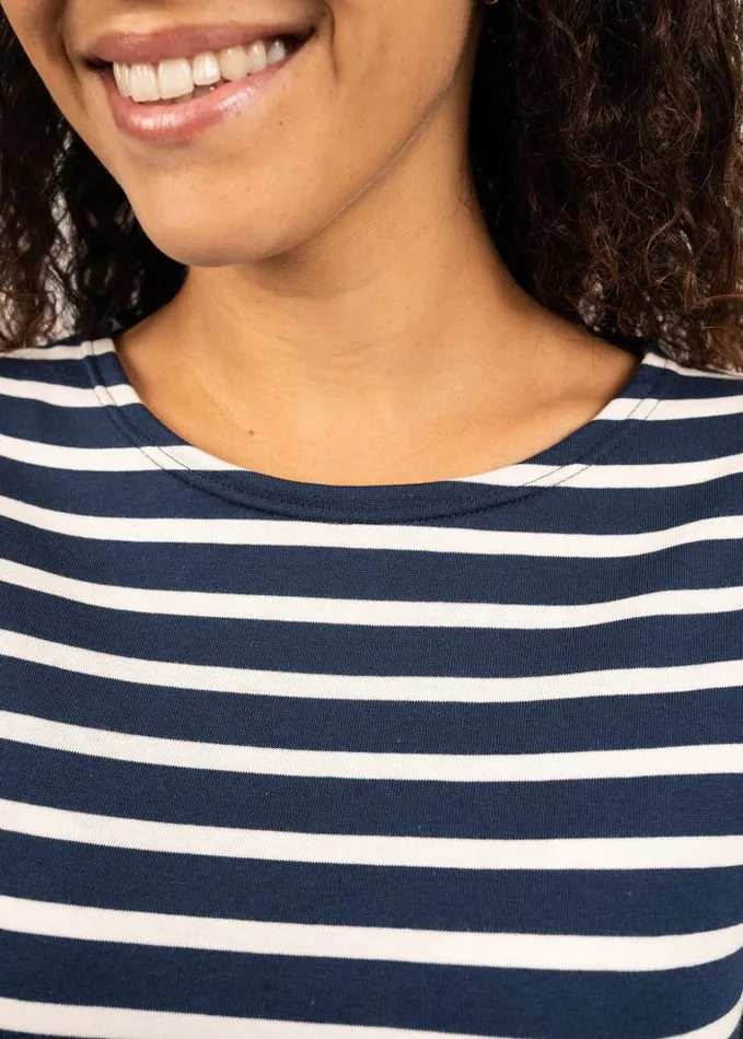 Women Breton Striped Shirts Saint James GALATHEE II Navy Ecru