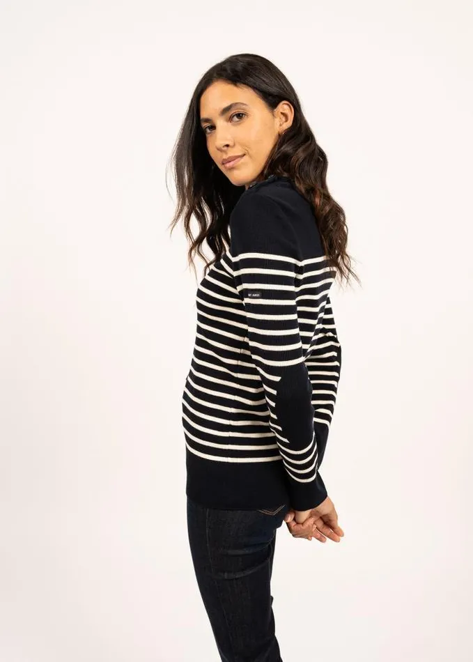 Women Breton Sweaters Saint James BREGANCON Navy Ivory