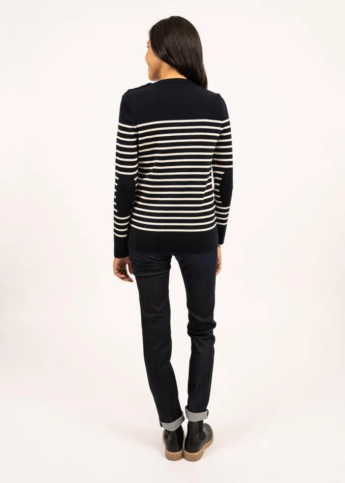 Women Breton Sweaters Saint James BREGANCON Navy Ivory