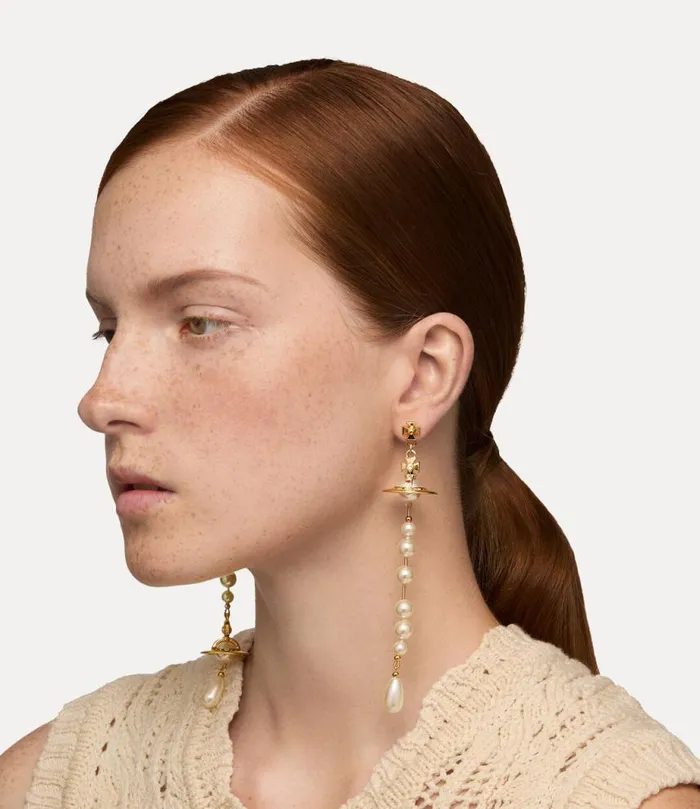 Women Broken Pearl Earrings Goldpearlmulti Vivienne Westwood Classic Styles