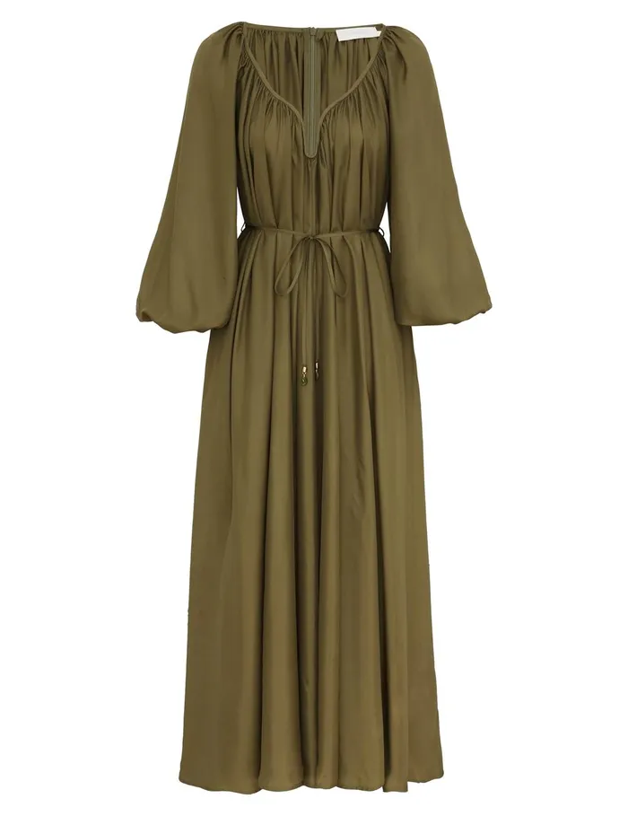 Women Clothing Zimmermann Acacia Maxi Dress Khaki