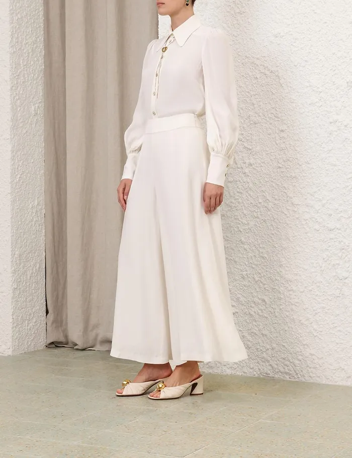 Women Clothing Zimmermann Collared Blouse Cream