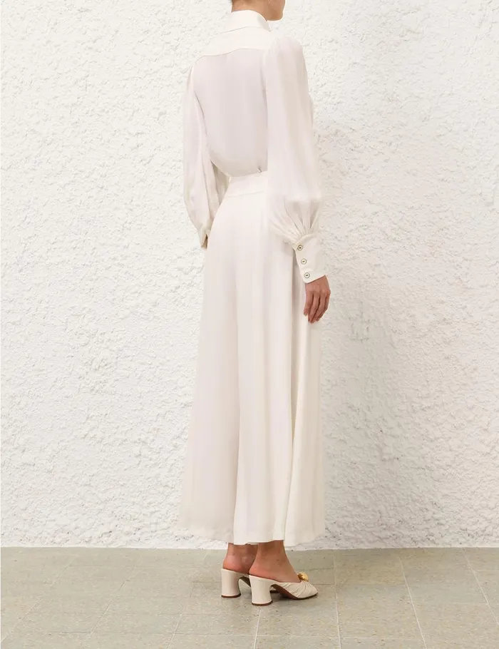 Women Clothing Zimmermann Collared Blouse Cream