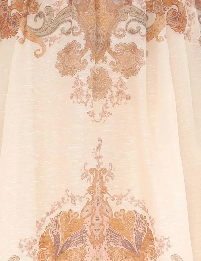 Women Clothing Zimmermann Illustration Midi Skirt Cream Paisley