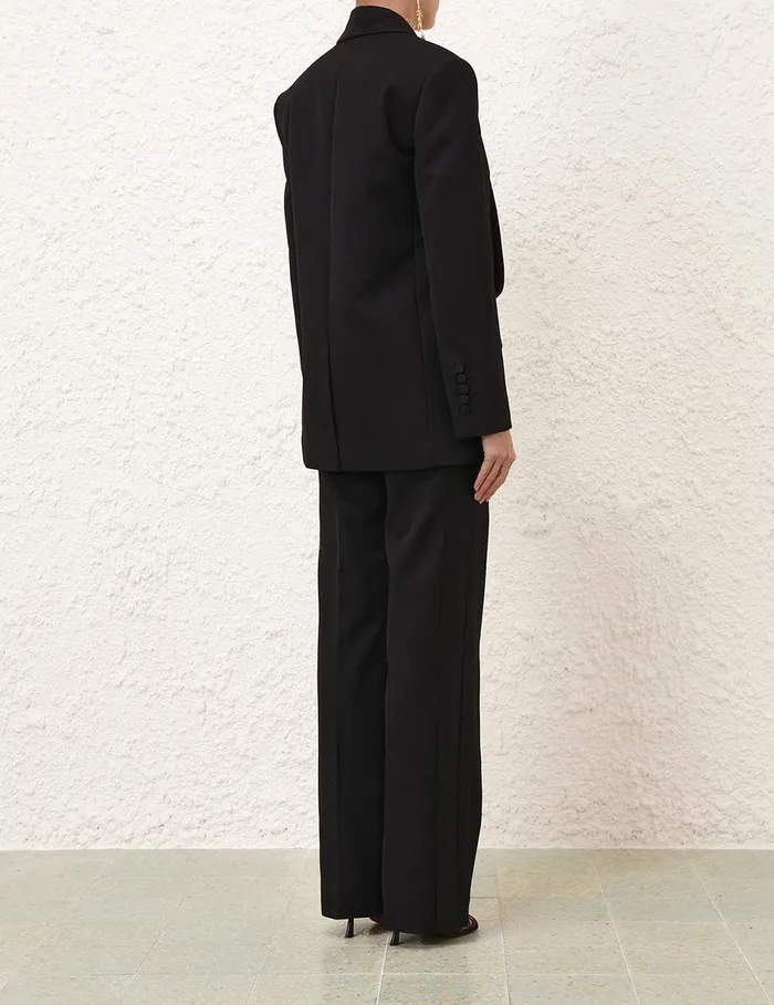 Women Clothing Zimmermann Illustration Straight Tux Pant Black