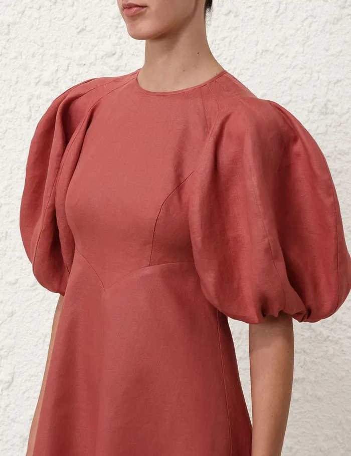 Women Clothing Zimmermann Midi Day Dress Lipstick