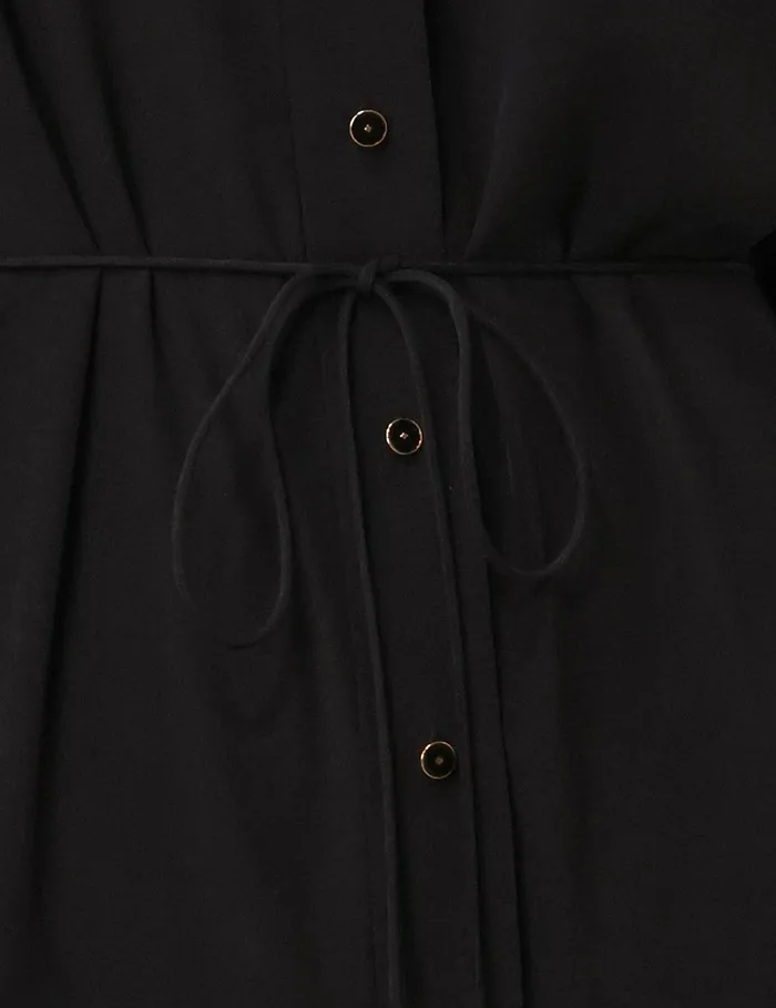 Women Clothing Zimmermann Shirt Midi Dress Black