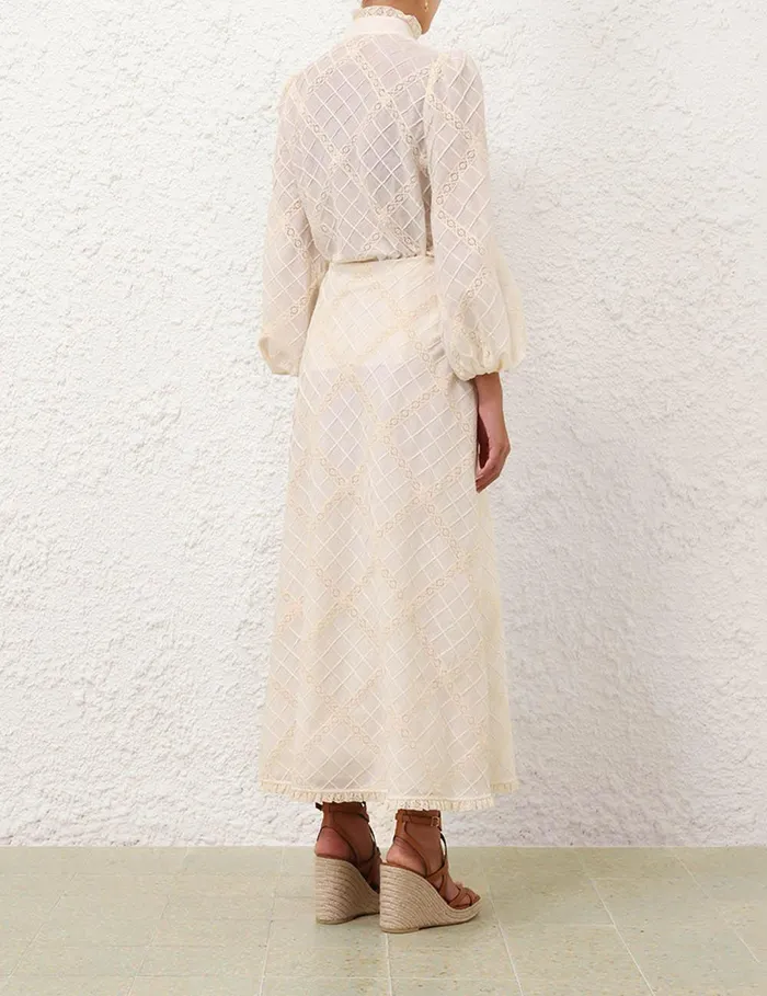 Women Clothing Zimmermann Tallow Lace Trim Shirt Tea