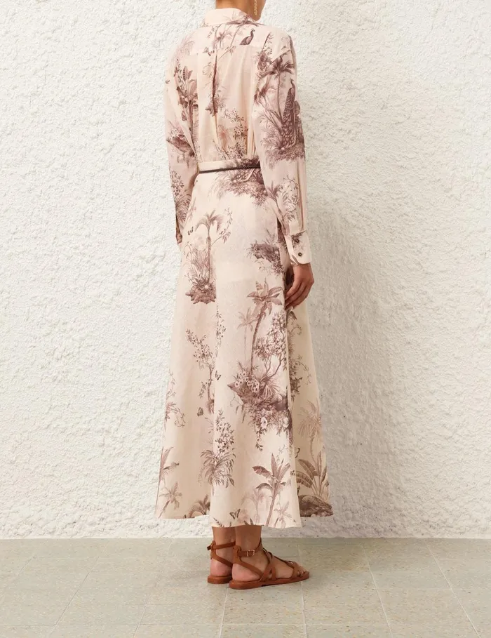 Women Clothing Zimmermann Waverly Button Up Shirt Beige Palm