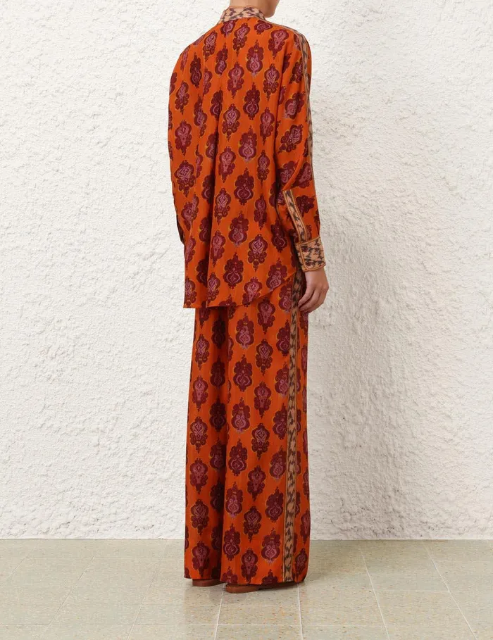 Women Clothing Zimmermann Wylie Relaxed Pant Sunset Ikat