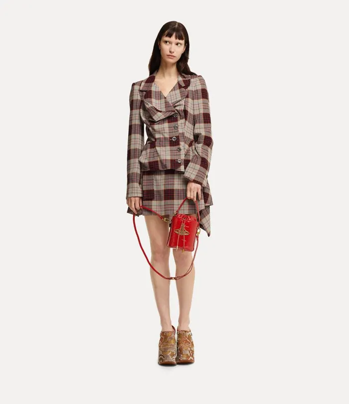 Women Daisy Drawstring Bucket Bag Red Vivienne Westwood Handbags