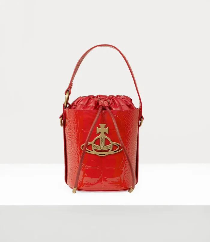 Women Daisy Drawstring Bucket Bag Red Vivienne Westwood Handbags Women Daisy Drawstring Bucket Bag Red Vivienne Westwood Handbags