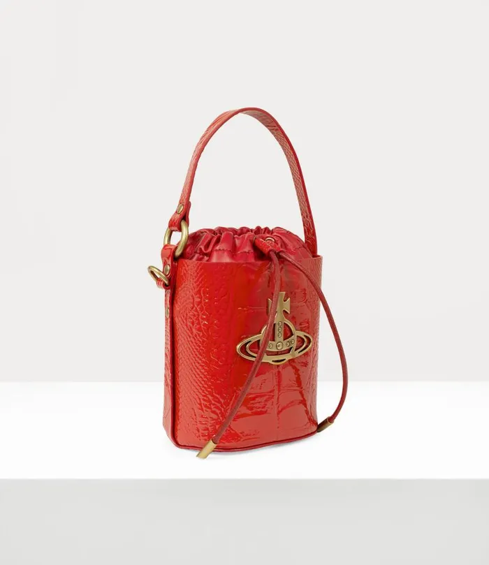 Women Daisy Drawstring Bucket Bag Red Vivienne Westwood Handbags Women Daisy Drawstring Bucket Bag Red Vivienne Westwood Handbags
