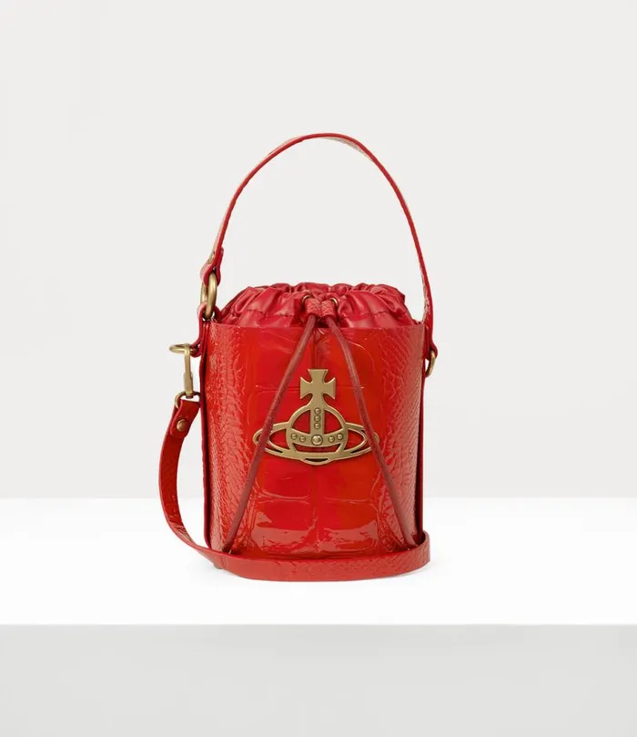 Women Daisy Drawstring Bucket Bag Red Vivienne Westwood Handbags Women Daisy Drawstring Bucket Bag Red Vivienne Westwood Handbags