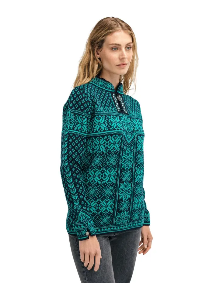 Women Dale Of Norway Halfzip Peace Knit Sweater
