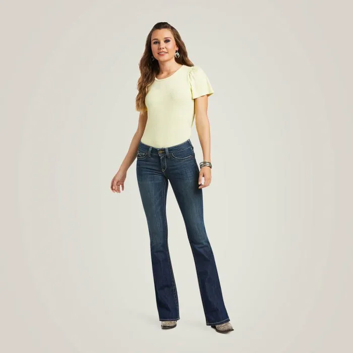Women Denim Ariat REAL Mid Rise Corinne Boot Cut Jean Pacific Women Denim Ariat REAL Mid Rise Corinne Boot Cut Jean Pacific