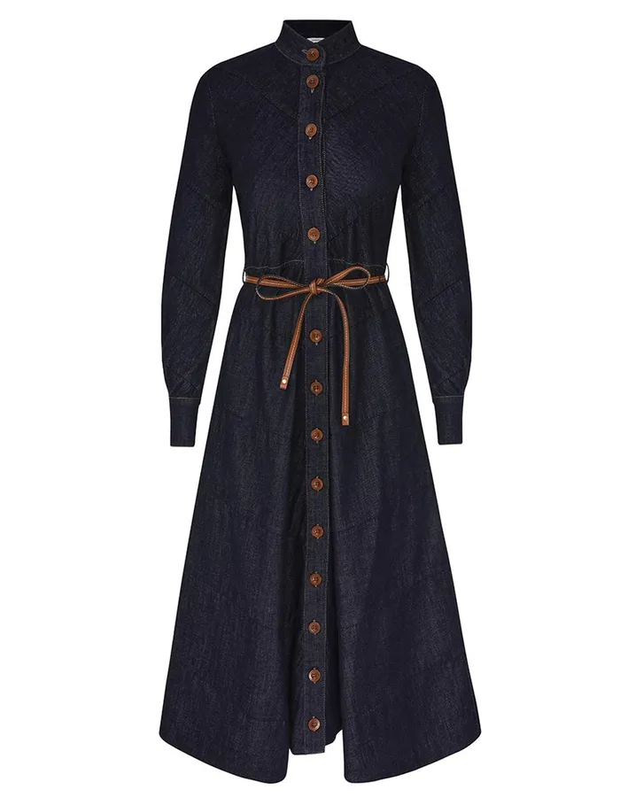 Women Denim Zimmermann Acacia Denim Shirt Dress Midnight