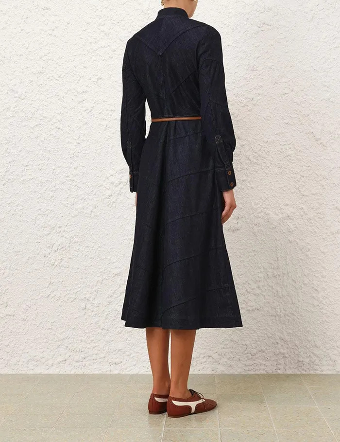 Women Denim Zimmermann Acacia Denim Shirt Dress Midnight