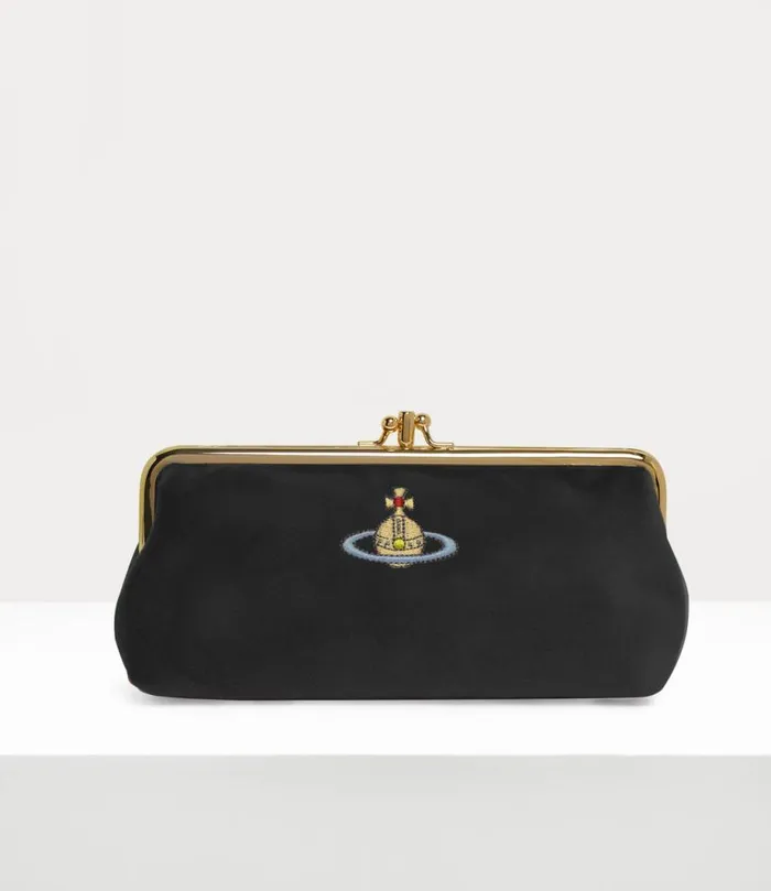 Women Double Frame Chain Purse Black Vivienne Westwood Wallets And Purses