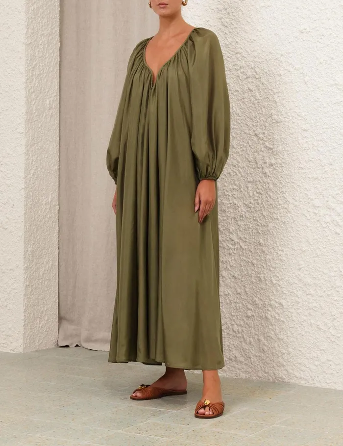 Women Dresses and Coverups Zimmermann Acacia Maxi Dress Khaki