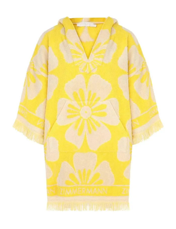 Women Dresses and Coverups Zimmermann Golden Hooded Towel Mini Dress Yellowivory