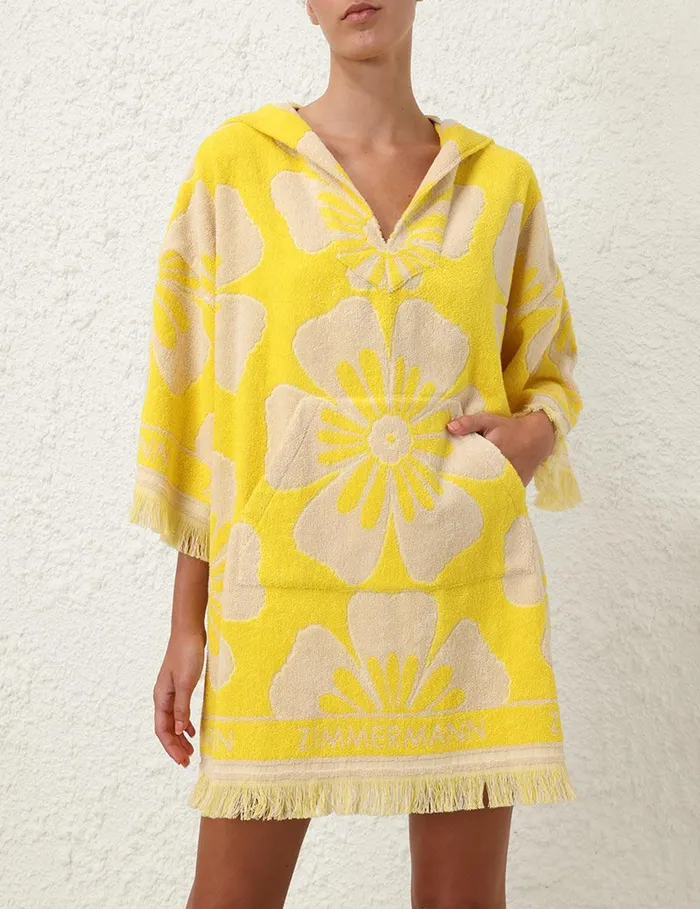 Women Dresses and Coverups Zimmermann Golden Hooded Towel Mini Dress Yellowivory