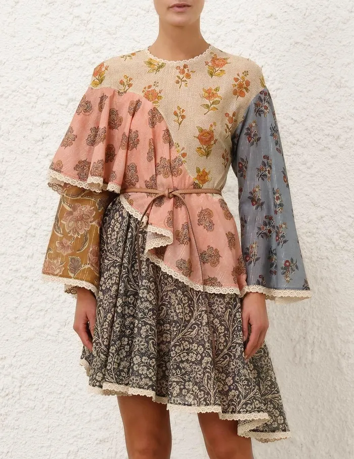 Women Dresses and Coverups Zimmermann Tallow Asymmetric Mini Dress Spliced