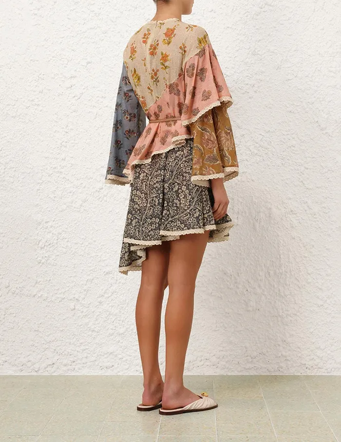 Women Dresses and Coverups Zimmermann Tallow Asymmetric Mini Dress Spliced