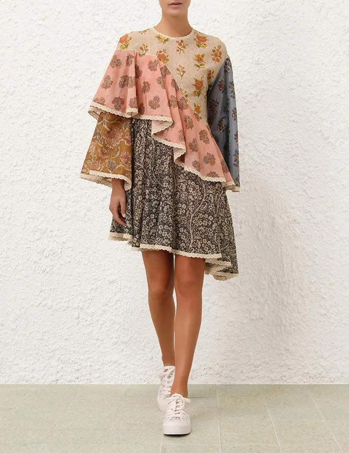 Women Dresses and Coverups Zimmermann Tallow Asymmetric Mini Dress Spliced