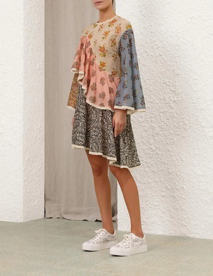 Women Dresses and Coverups Zimmermann Tallow Asymmetric Mini Dress Spliced