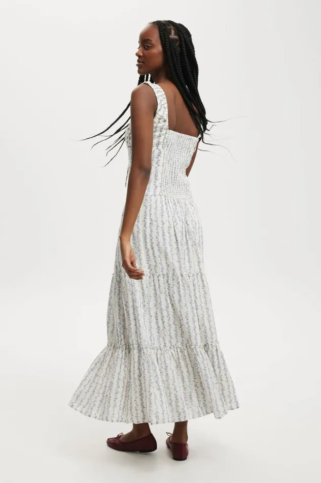 Women Dresses Cotton On Aria Corset Detail Midi Dress Arden Wallpaper Ditsy