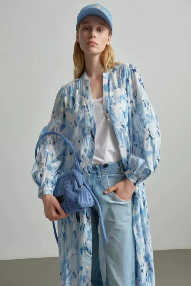 Women Dresses Lala Berlin Dress Dinella Cotton Floral Fountain Blue Women Dresses Lala Berlin Dress Dinella Cotton Floral Fountain Blue