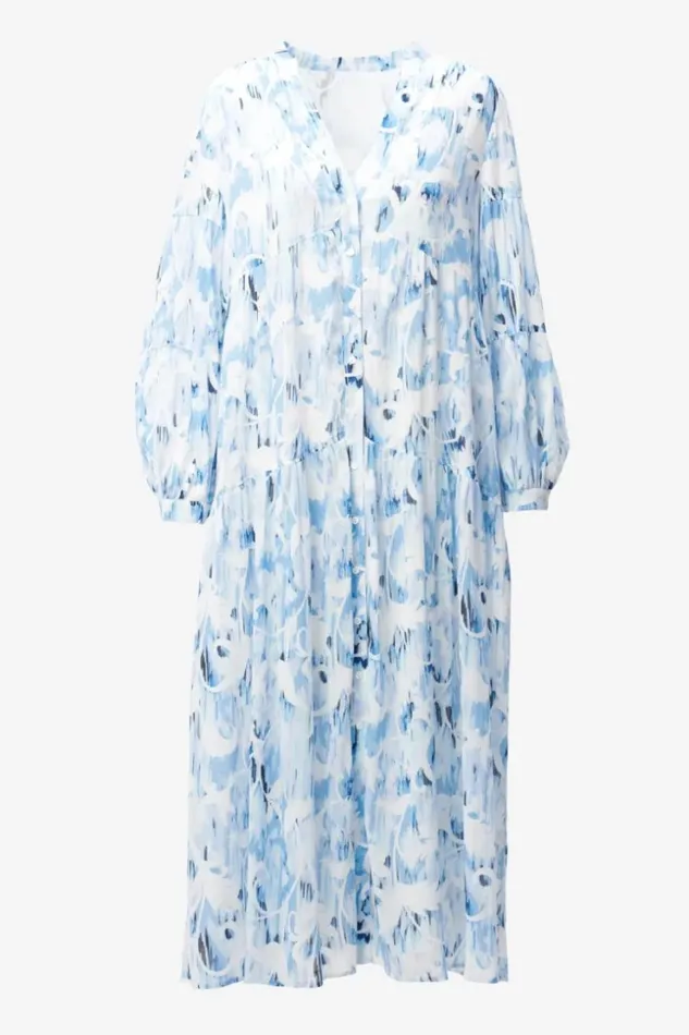 Women Dresses Lala Berlin Dress Dinella Cotton Floral Fountain Blue Women Dresses Lala Berlin Dress Dinella Cotton Floral Fountain Blue