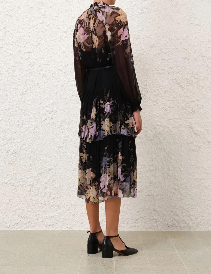 Women Dresses Zimmermann Eden Tiered Midi Dress Iris Sherbet