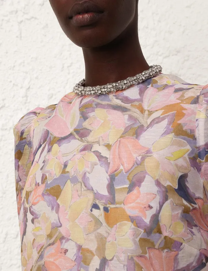 Women Dresses Zimmermann Illustration Diamante Mini Sorbetto Eden