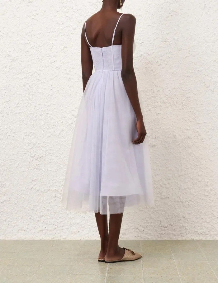Women Dresses Zimmermann Tulle Corset Midi Dress Light Blue