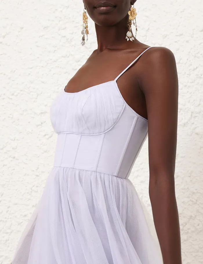 Women Dresses Zimmermann Tulle Corset Midi Dress Light Blue
